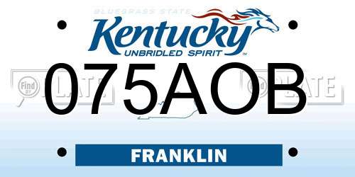 075AOB Kentucky License Plate