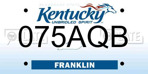 075AQB Kentucky License Plate