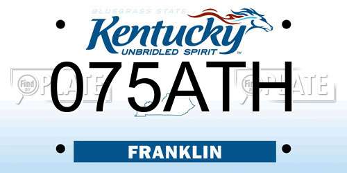 075ATH Kentucky License Plate