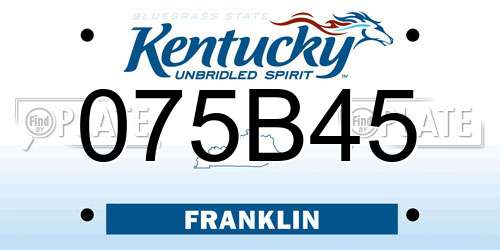 075B45 Kentucky License Plate