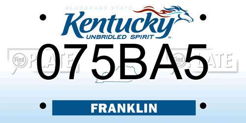 075BA5 Kentucky License Plate