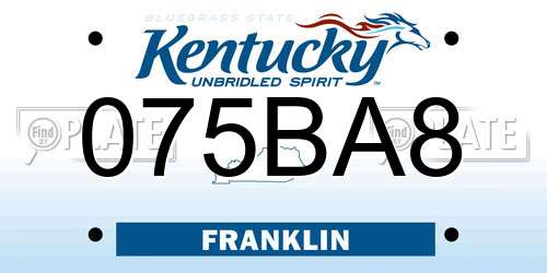075BA8 Kentucky License Plate