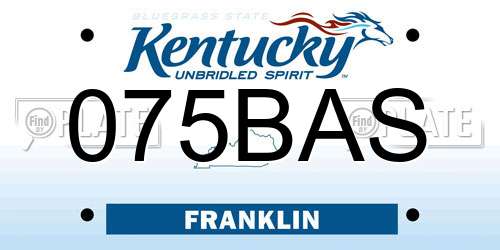 075BAS Kentucky License Plate