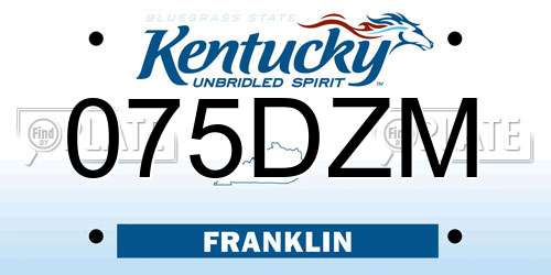 075DZM Kentucky License Plate