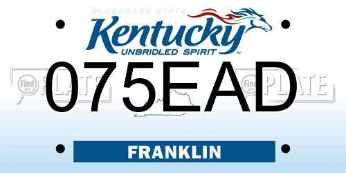 075EAD Kentucky License Plate
