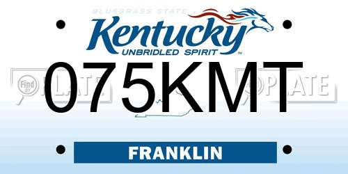 075KMT Kentucky License Plate