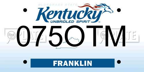 075OTM Kentucky License Plate