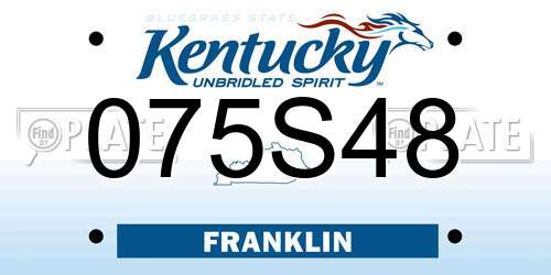 075S48 Kentucky License Plate