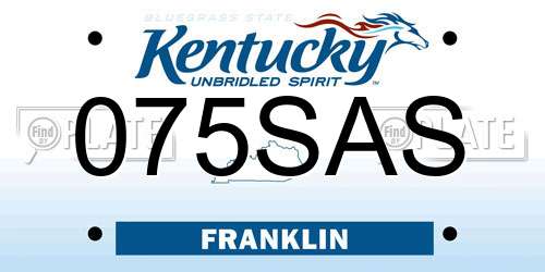 075SAS Kentucky License Plate