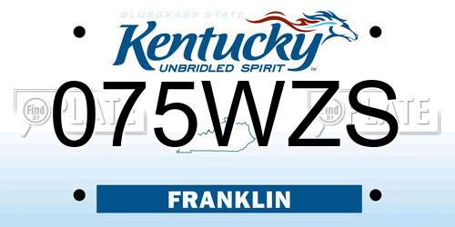 075WZS Kentucky License Plate