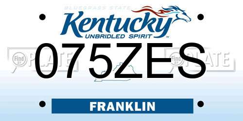 075ZES Kentucky License Plate