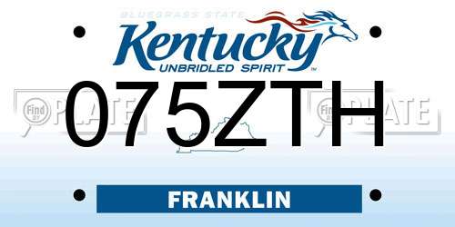 075ZTH Kentucky License Plate
