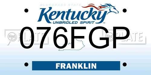 076FGP Kentucky License Plate