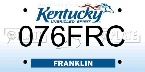 076FRC Kentucky License Plate
