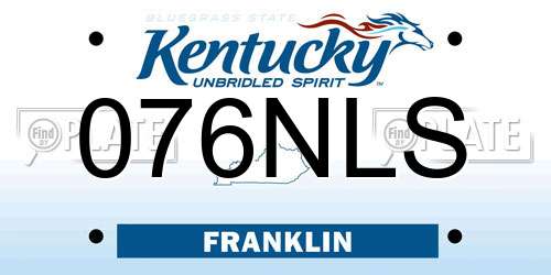 076NLS Kentucky License Plate
