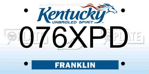 076XPD Kentucky License Plate