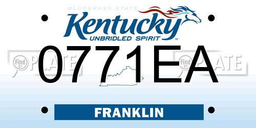 0771EA Kentucky License Plate