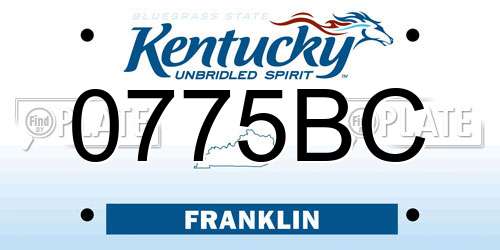 0775BC Kentucky License Plate