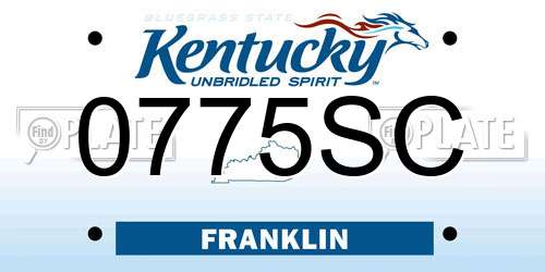 0775SC Kentucky License Plate