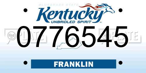 0776545 Kentucky License Plate