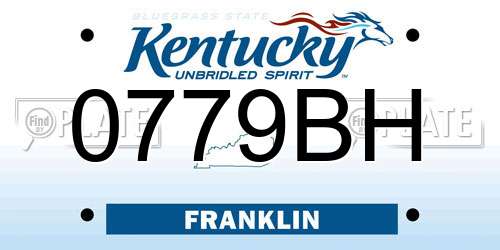 0779BH Kentucky License Plate