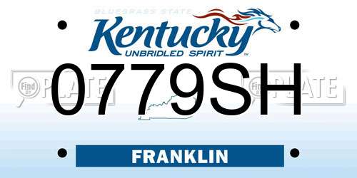 0779SH Kentucky License Plate