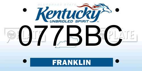 077BBC Kentucky License Plate