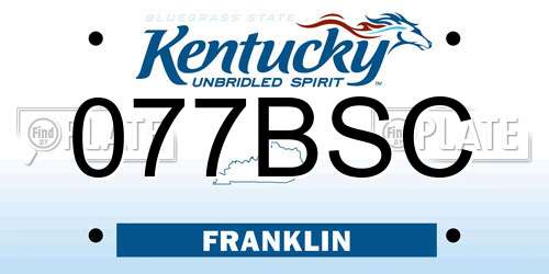 077BSC Kentucky License Plate