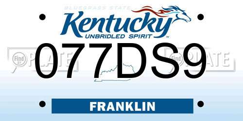 077DS9 Kentucky License Plate