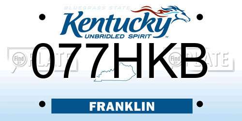 077HKB Kentucky License Plate