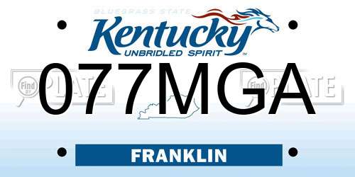077MGA Kentucky License Plate