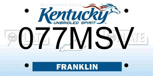077MSV Kentucky License Plate