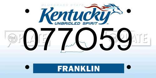 077O59 Kentucky License Plate