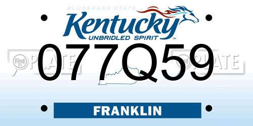 077Q59 Kentucky License Plate