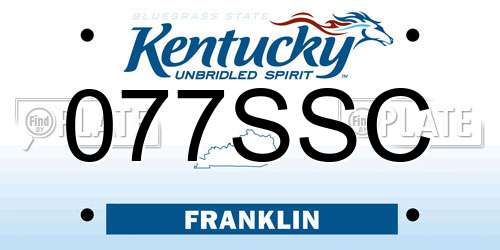077SSC Kentucky License Plate