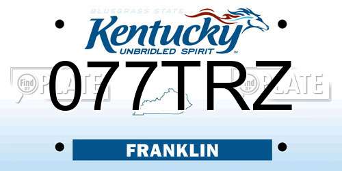 077TRZ Kentucky License Plate