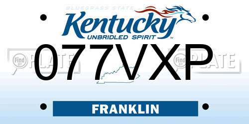 077VXP Kentucky License Plate