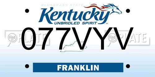 077VYV Kentucky License Plate