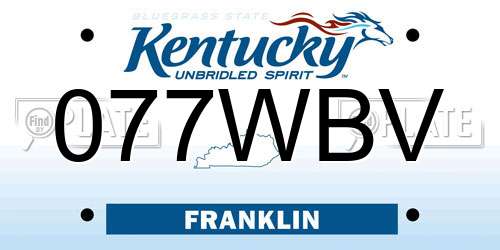 077WBV Kentucky License Plate
