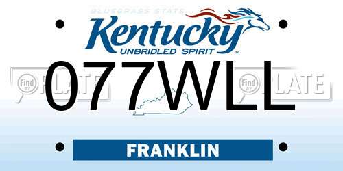 077WLL Kentucky License Plate