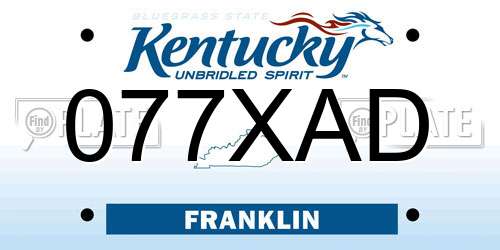 077XAD Kentucky License Plate