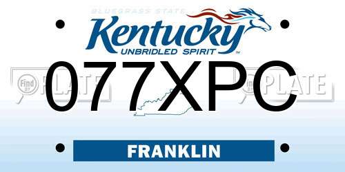 077XPC Kentucky License Plate
