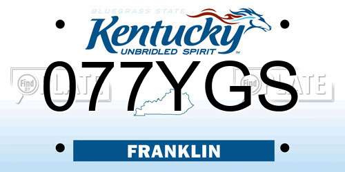 077YGS Kentucky License Plate