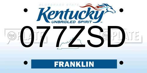 077ZSD Kentucky License Plate