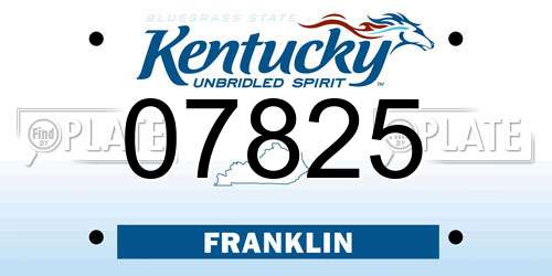 07825 Kentucky License Plate