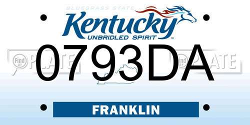 0793DA Kentucky License Plate