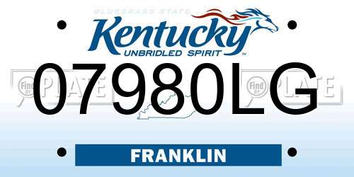 07980LG Kentucky License Plate