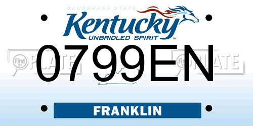 0799EN Kentucky License Plate