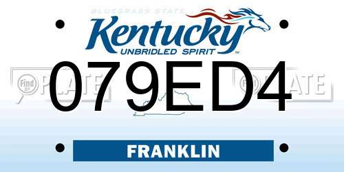 079ED4 Kentucky License Plate