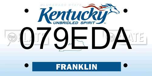079EDA Kentucky License Plate
